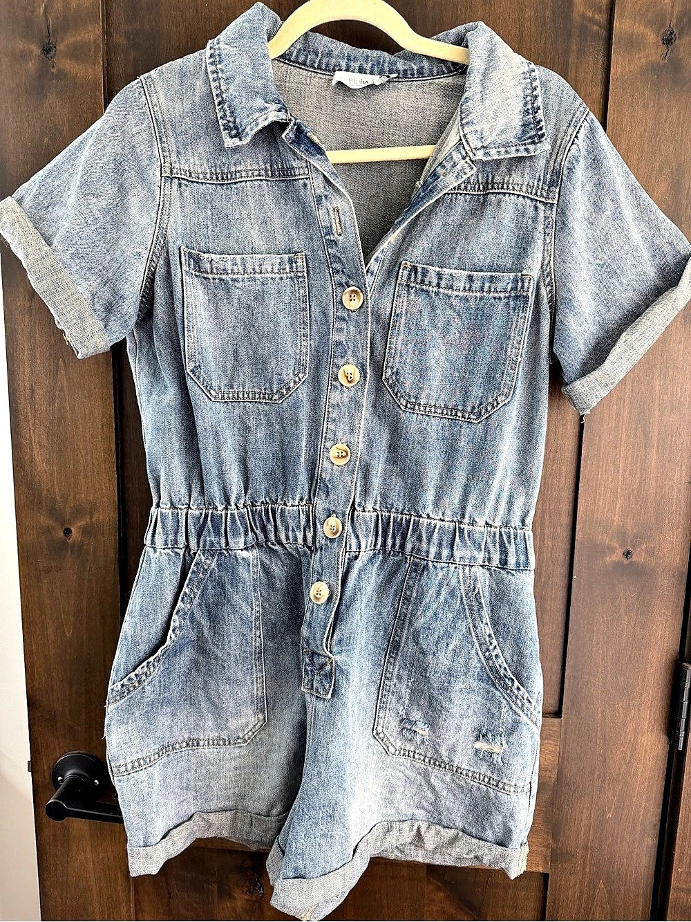 Bluivy Denim Romper Size Large Like New